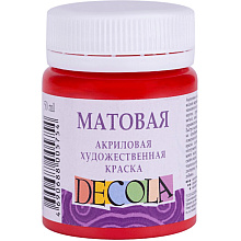 Краска акриловая матовая "Декола", 331 красная, 50 мл., банка