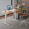 Стол с электроприводом WellDesk Prime 1300x675х18 белый/дуб термо черно-коричневый (9191462+9178193) - 3