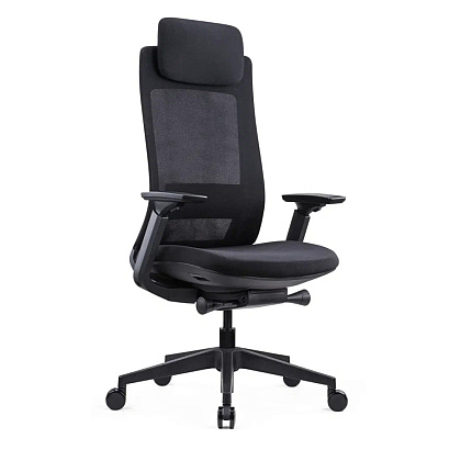 Кресло компьютерное SitZone E-VL002A, сетка, ткань, пластик, черный