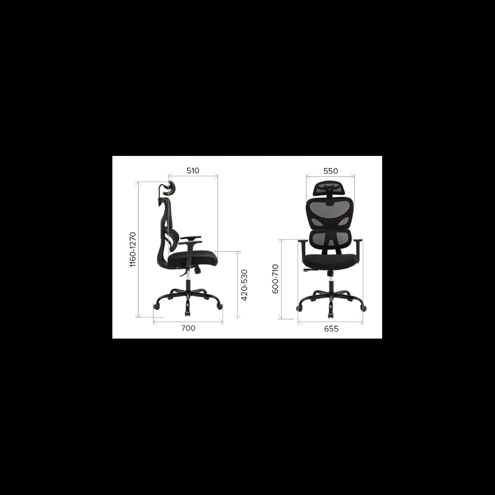 Кресло для руководителя EVERPROF "Skill", сетка, металл, черный - 6