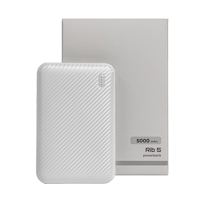 Внешний аккумулятор Power Bank "Rib 5", 5000 mAh, белый - 6