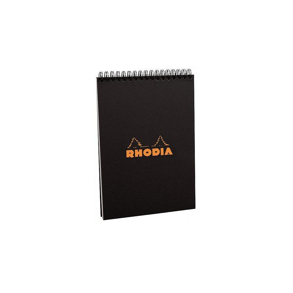 Блокнот "Rhodia" на пружине, A5, 80 листов, клетка, черный