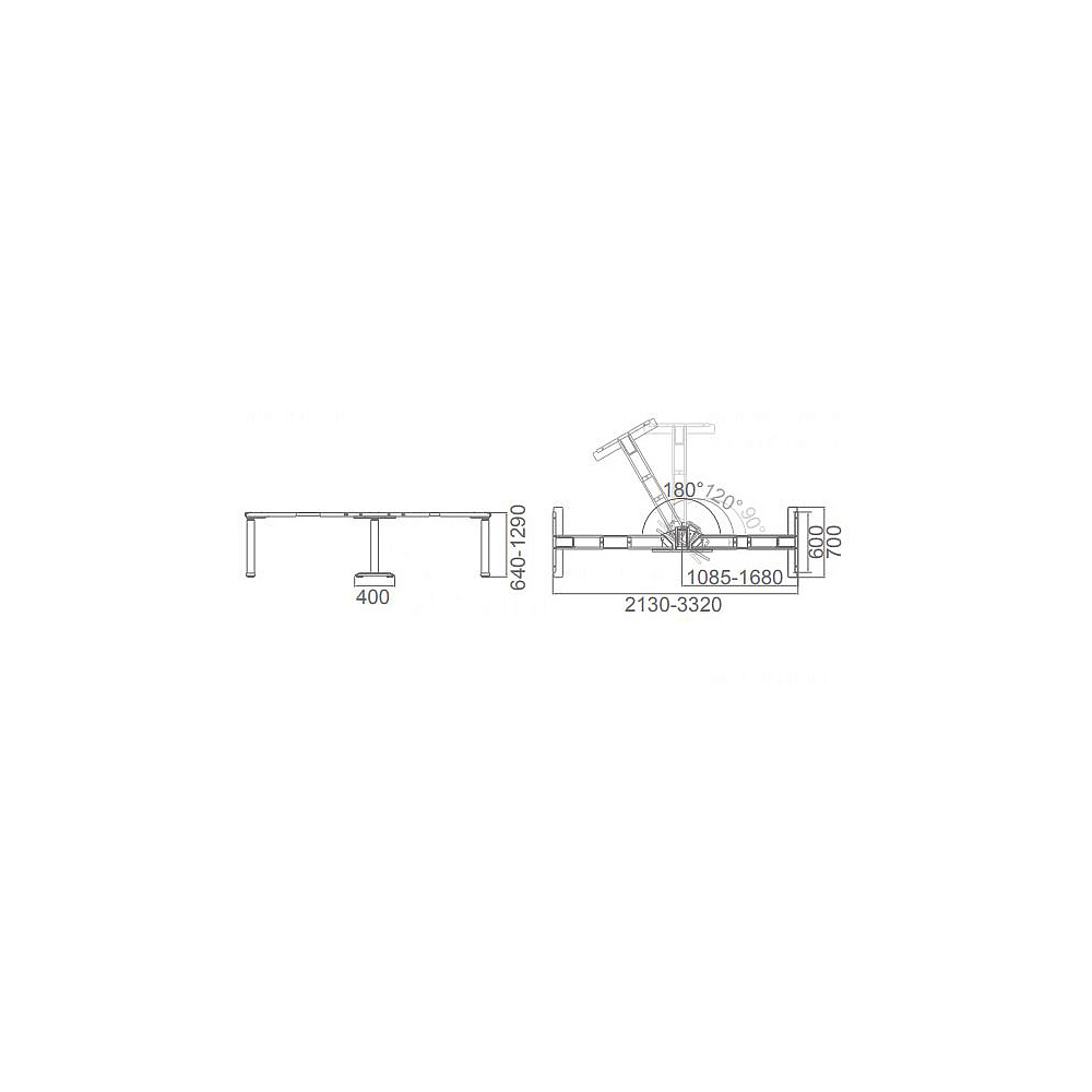 Каркас стола с электроприводом трехмоторный AOKE, Well Desk Wing Pro, черный (AK3YJYT-TYZF3-90/120/180 BK) - 9