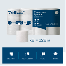 Бумага туалетная Tellus Комфорт TP4, 8 рулонов, 16 м, 3 слоя