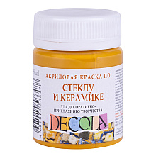 Краска акриловая по стеклу и керамике "Декола", 206 охра светлая, 50 мл., банка