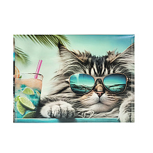 Папка-конверт на кнопке "Chillout cat", А5, разноцветный