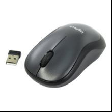 Мышь "Logitech M185", беспроводная, USB, черный, серый