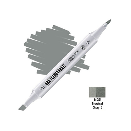Маркер перманентный двусторонний "Sketchmarker", NG5 серый нейтральный №5