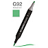 Маркер перманентный двусторонний "Sketchmarker Brush", G92 зеленый лист