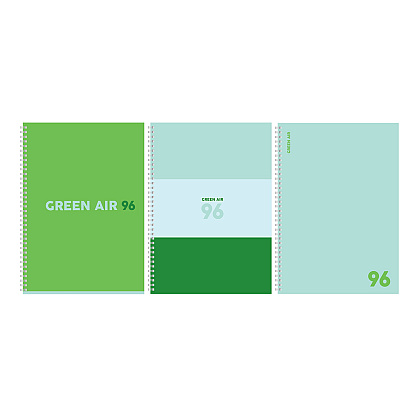 Тетрадь "Green air", А4, 96 листов, клетка, ассорти