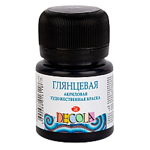 Краска акриловая глянцевая "Декола", 810 черная, 20 мл., банка
