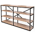 Стеллаж "Loft ОR-1", 1600х350х900 мм, черный, табачный крафт