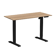Стол с электроприводом WellDesk Basic 1300x675х18 черный/дуб бардолино натуральный(9191456+9072452)