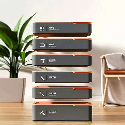 Набор ручного инструмента Deli HS H1001-ADE, 15 предметов, бокс, Soft Touch, оранжевый - 7