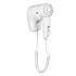 Фен настенный BXG-1200Н1, ABS-пластик, белый
