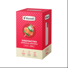 Зубочистки в индивидуальной бумажной упаковке, березовые, 1000 шт/упак, белый
