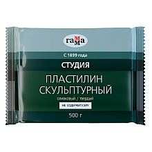 Пластилин скульптурный "Студия" Т, 500 г, оливковый