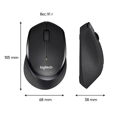 Мышь Logitech "M330 Silent Plus", беспроводная, черный - 7
