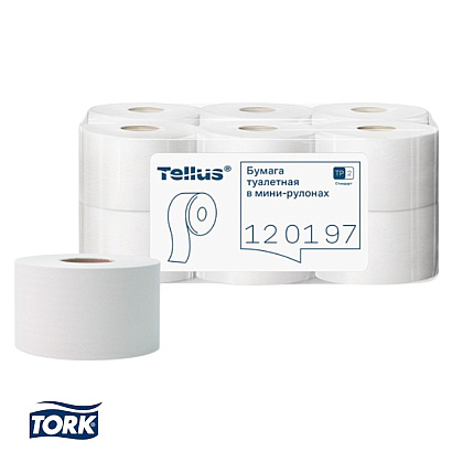 Бумага туалетная Tellus Стандарт ТP2, в мини рулоне, 200 м, 1 слой