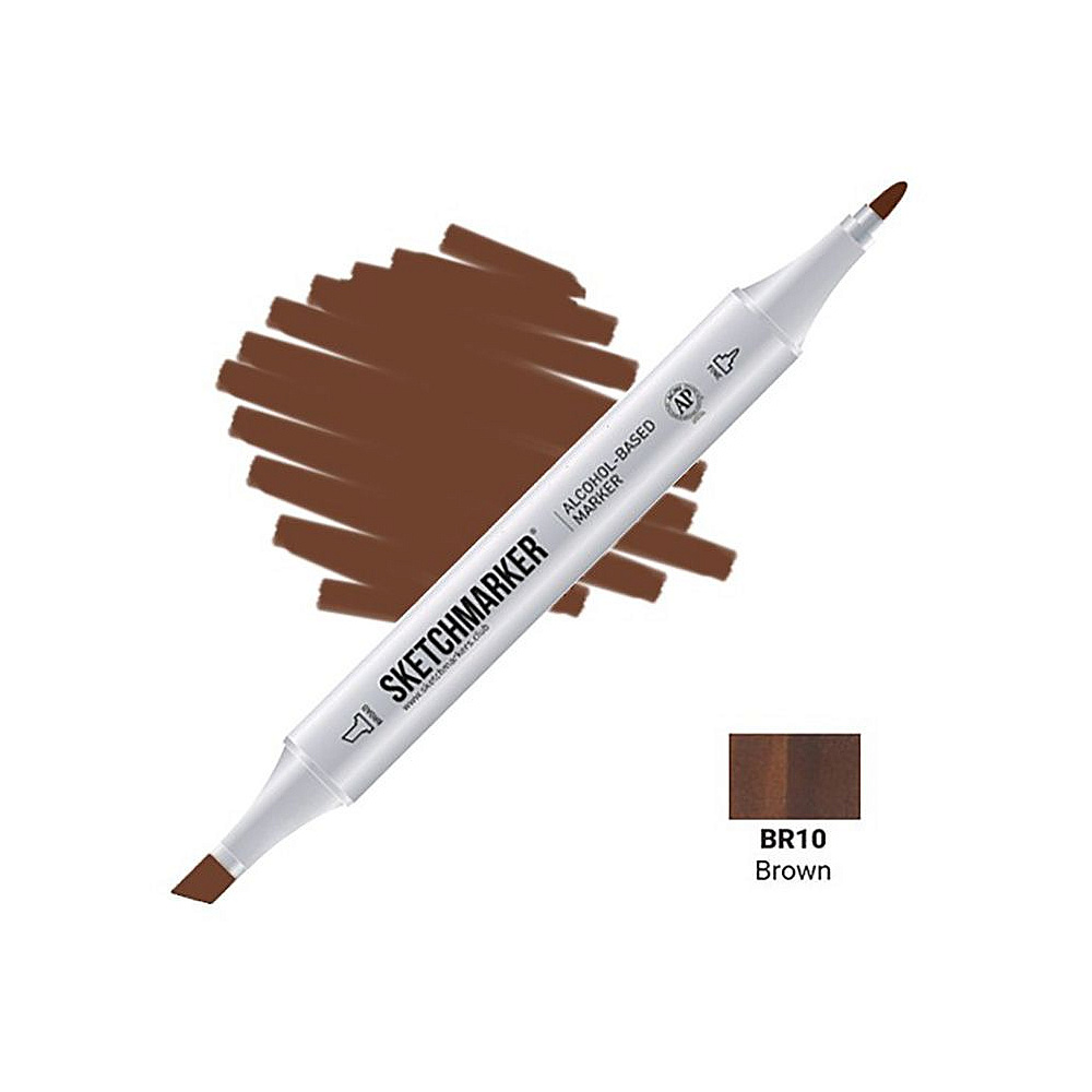 Маркер перманентный двусторонний "Sketchmarker", BR10 коричневый