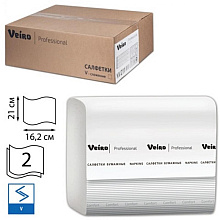 Салфетки бумажные Veiro "Professional Comfort" V-сложения, 220 шт, 21x16.2 см, белый