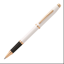 Ручка роллер "Century II Pearlescent White Lacquer", 0,7 мм, жемчужный, розовое золото, стерж. черный