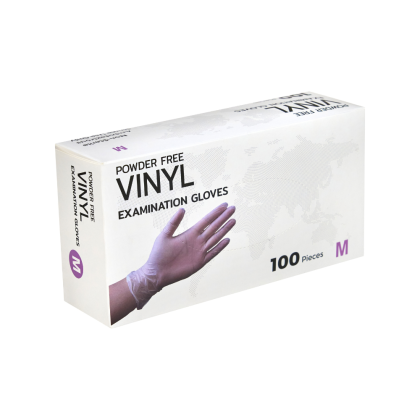 Перчатки виниловые одноразовые, р-р M, 100 шт./уп., прозрачный - 7