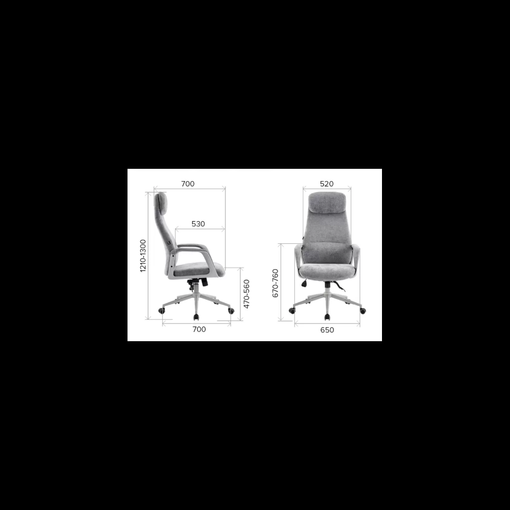 Кресло компьютерное EVERPROF Otto, Grey ткань, серый, металл, корпус серый - 9