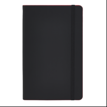 Блокнот "Black laser red", А5, 96 листов, черный, срез красный
