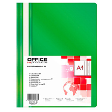 Папка скоросшиватель "Office Products", А4, зеленый