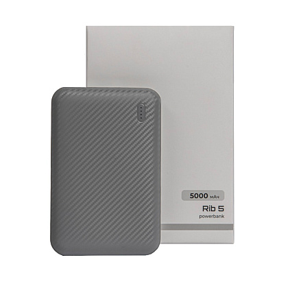 Внешний аккумулятор Power Bank "Rib 5", 5000 mAh, серый - 6