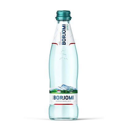 Вода минеральная "Borjomi", газированная, 0.33 л