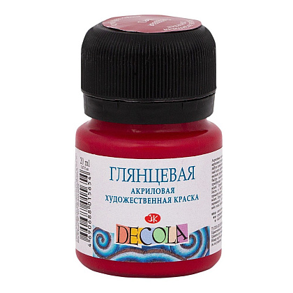 Краска акриловая глянцевая "Декола", 325 бордовая, 20 мл., банка