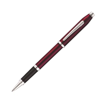 Ручка-роллер "Cross Century II Translucent Plum Lacquer", 0.7 мм, бордовый, серебристый, стерж. черный