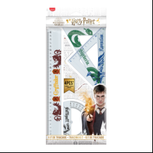 Набор чертежный "Harry Potter": линейка 30 см, треугольник 45 и 60 гр, транспортир 180 гр, пластик