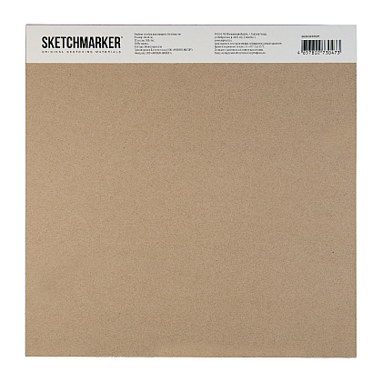 Блок бумаги для акварели "Sketchmarker", 26x26 см, 300 г/м2, 10 листов, мелкозернистая - 4