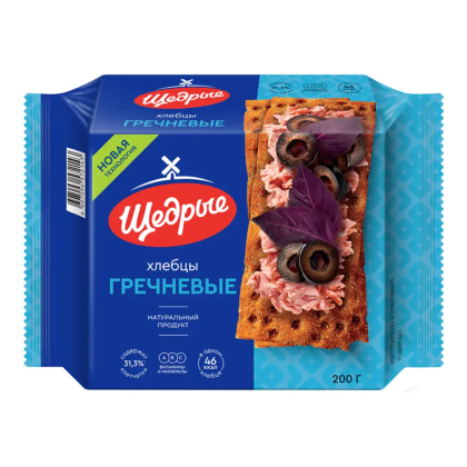 Хлебцы "Щедрые", 200 гр, гречневые