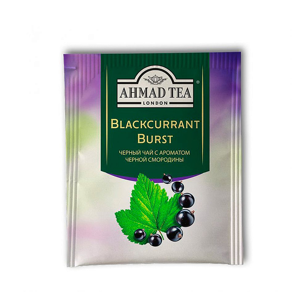 Чай "Ahmad Tea Blackcurrant Burst", 25 пакетиков x1.5 гр, черный, со вкусом черной смородины - 3