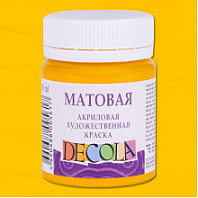 Краска акриловая матовая "Декола", 220 желтая средняя, 50 мл., банка