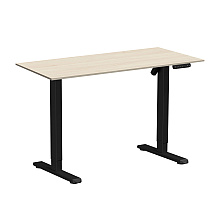 Стол с электроприводом WellDesk Basic 1300x675х18 черный/сосна аланд полярная (9191456+9072455)