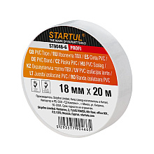 Изолента ПВХ  STARTUL PROFI,18мм×20м, белый