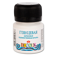 Краска акриловая глянцевая "Декола", 104 белая, 20 мл., банка