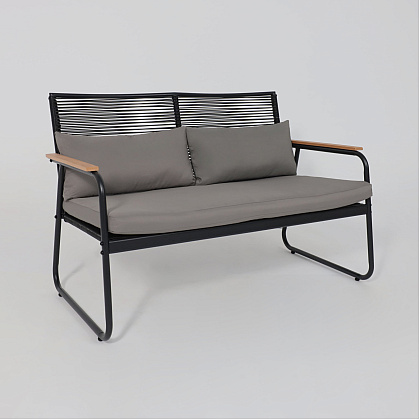 Комплект мебели садовой AksHome GARDENIA (кресло  2 шт, диван 1 шт, стол 1 шт), черный - 21
