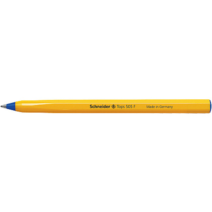 Ручка шариковая "Schneider Tops 505 F", 0.4мм., желтый, стерж. синий - 4