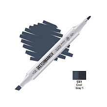 Маркер перманентный двусторонний "Sketchmarker", CG1 серый холодный №1