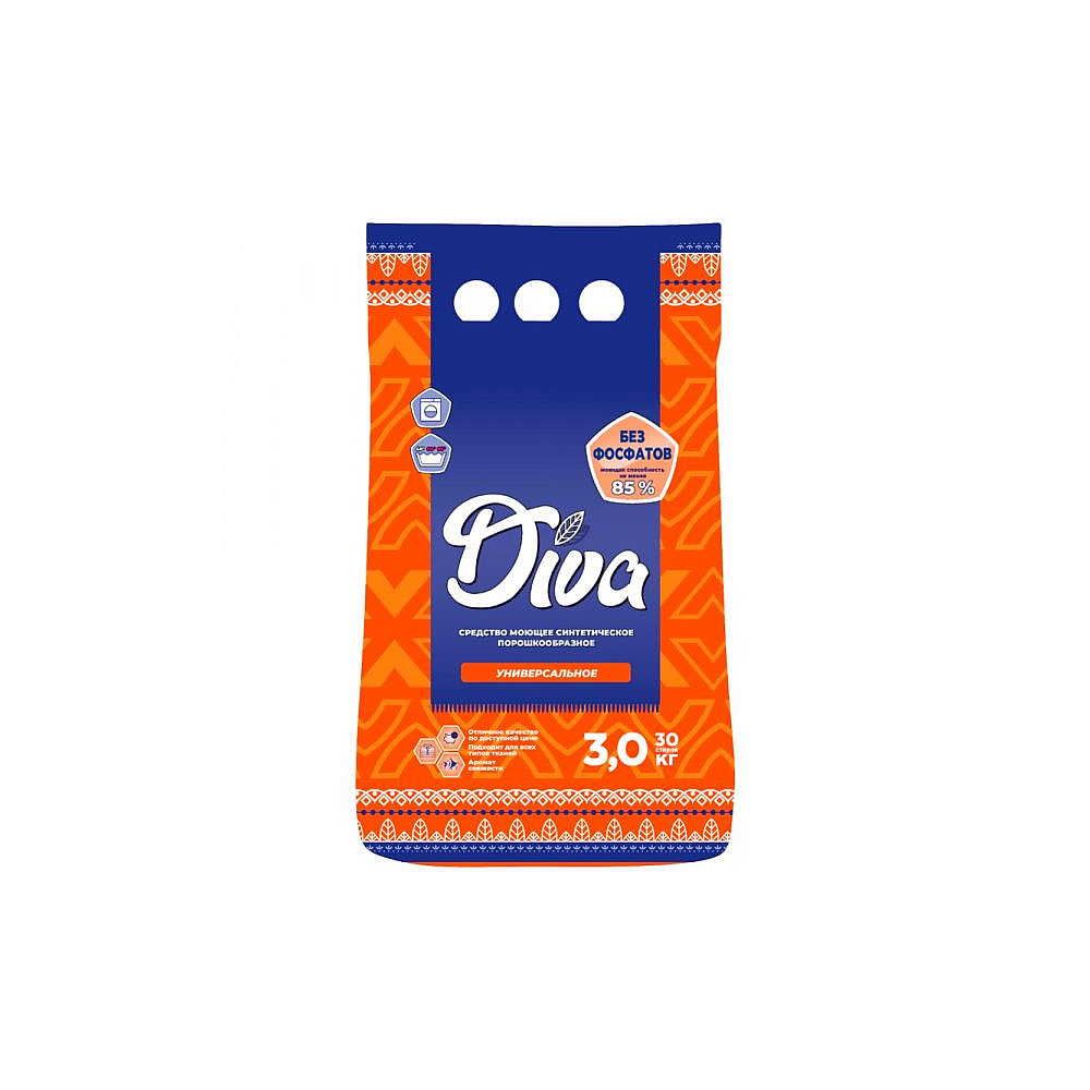 Порошок стиральный Diva, 3 кг универсальный