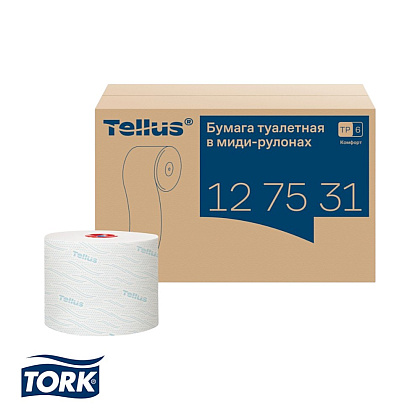 Бумага туалетная Tellus Комфорт TP6, в миди-рулонах, 100 м, 2 слоя