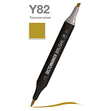 Маркер перманентный двусторонний "Sketchmarker Brush", Y82 тусклая сепия