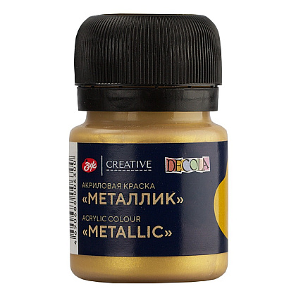 Краска акриловая металлик "Декола", 970 золото геральдик, 20 мл., банка