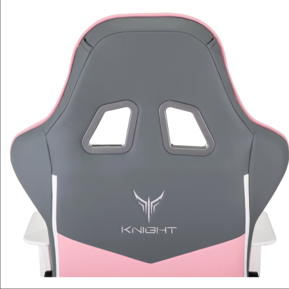 Кресло игровое Бюрократ Knight "Catzy", экокожа, пластик, серый, розовый - 16